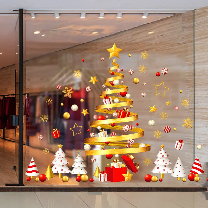

Christmas Window Stickers Christmas Tree Snowflake Decals Christmas Decorations for Home Door Wall Window Decoration Decals
