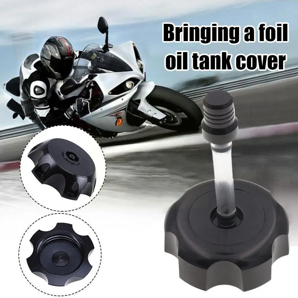 

1 PCS Aluminum Fuel Cap+Aluminum & Rubber Breather Pipe Universal fit for most motorcycles M7L5