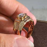 real 18k gold butterfly wedding rings for couples retro diamond rings filled womens engagement luxury