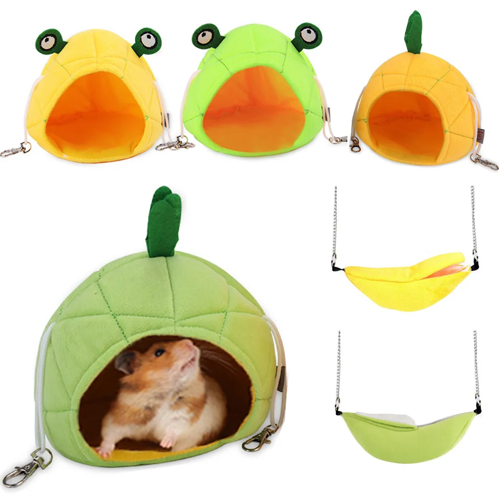

Hamster Cotton Nest Winter Warm Nest Hanging Swing Bed Banana-Shaped Bedroom Small Nest Moon Boat Cabin Guinea Pig Accessories