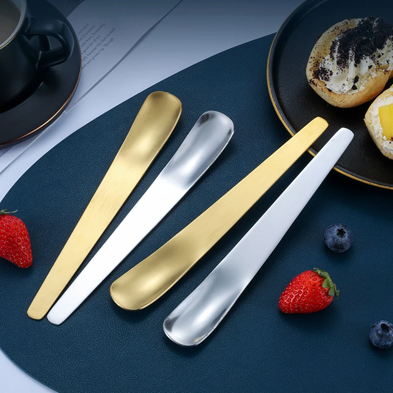 

Stainless Steel Flat Spoons Dinner Spoon Spoons Thickened Coffee Spoon Dessert Spoon Kitchen Tableware Set