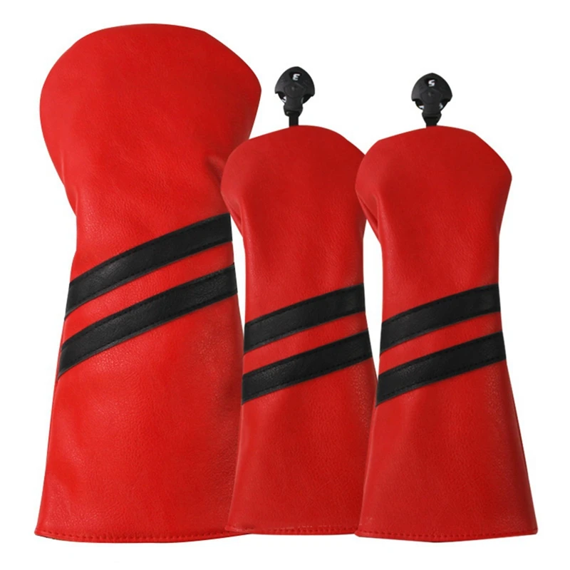 

New Golf Wood Club Cover Double Stripe Wood Club Head Cover Golf Club Protective Cover Pu Waterproof No. 135 Wood