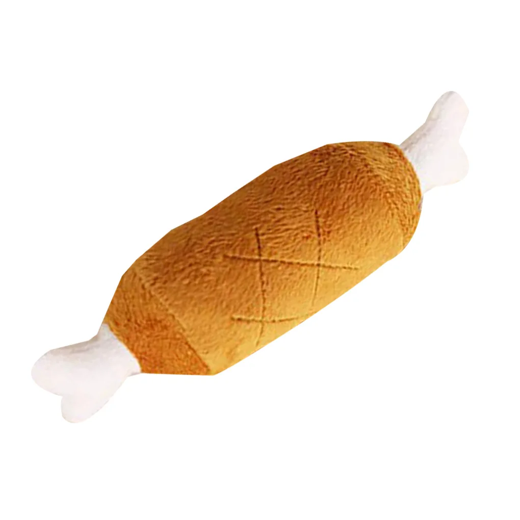 

Plush Double Bones Meat Legs Shape Sound Toys Soft Grid Pattern Pet Puppy Sounding Play Toy2020 New