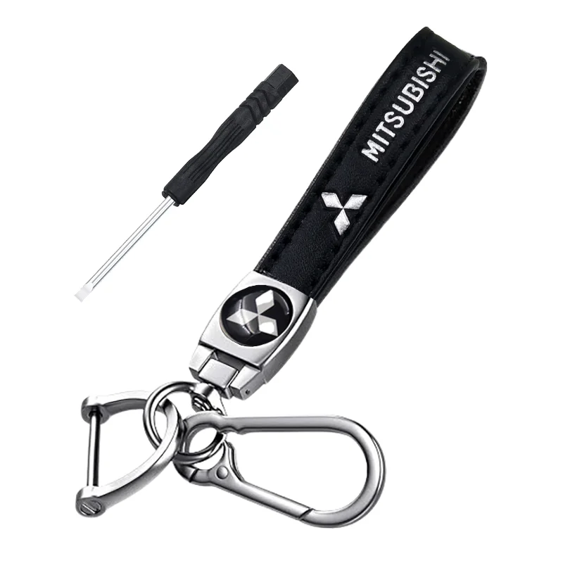 

Кожаный брелок для ключей Mitsubishi ASX Aerobus Lancer Pajero Outlander Galant L200 EVO Xpander, брелоки для ключей, держатель для ключей