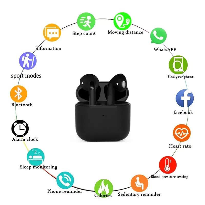 

2022 New Pro 4 TWS Wireless Headphones In-Ear Bluetooth Compatible 5.0 Waterproof Headphones with Microphone for Mobile Phones