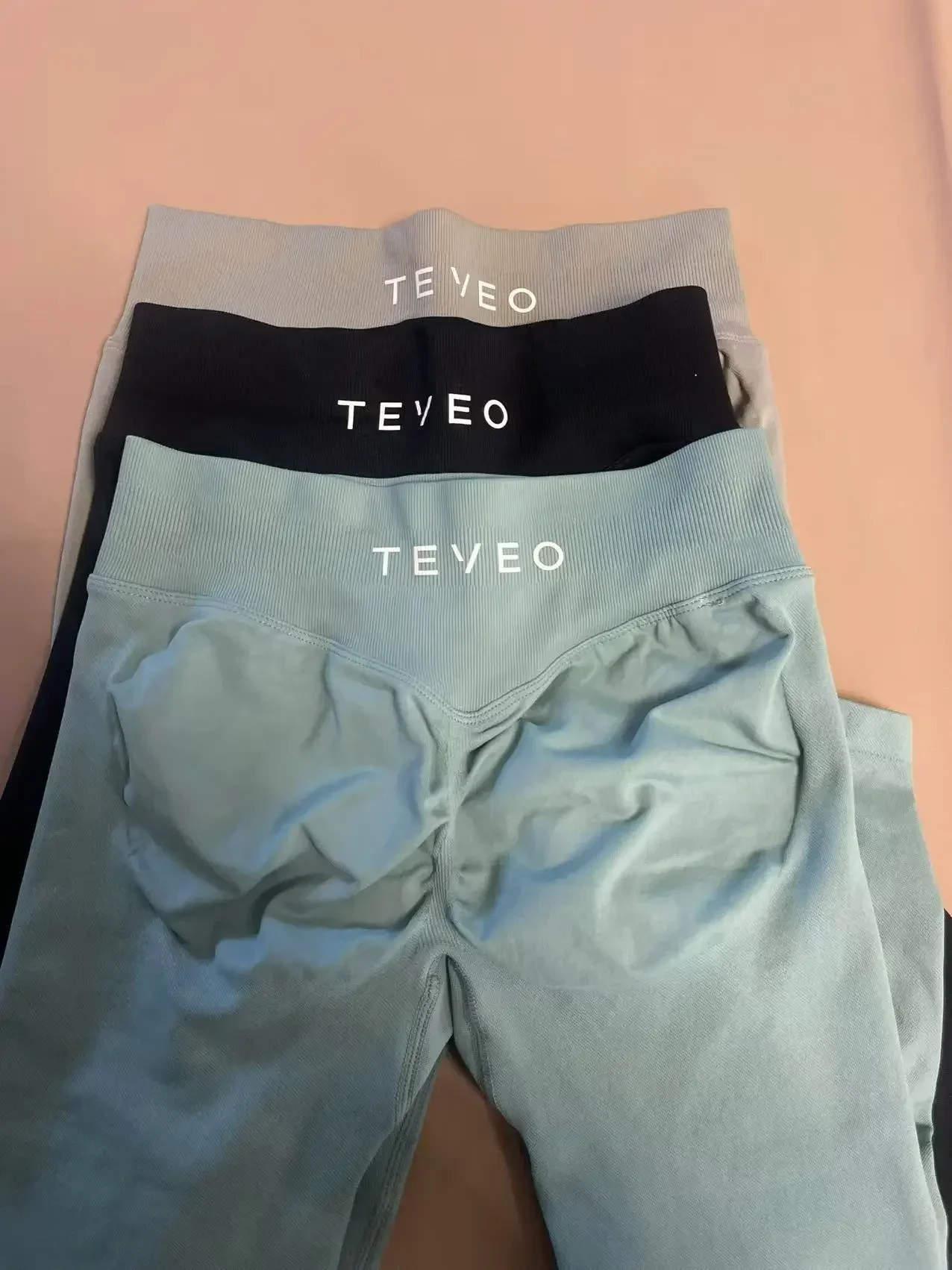 TEVEO бесшовные штаны для йоги ударные леггинсы женские эластичные в рубчик с