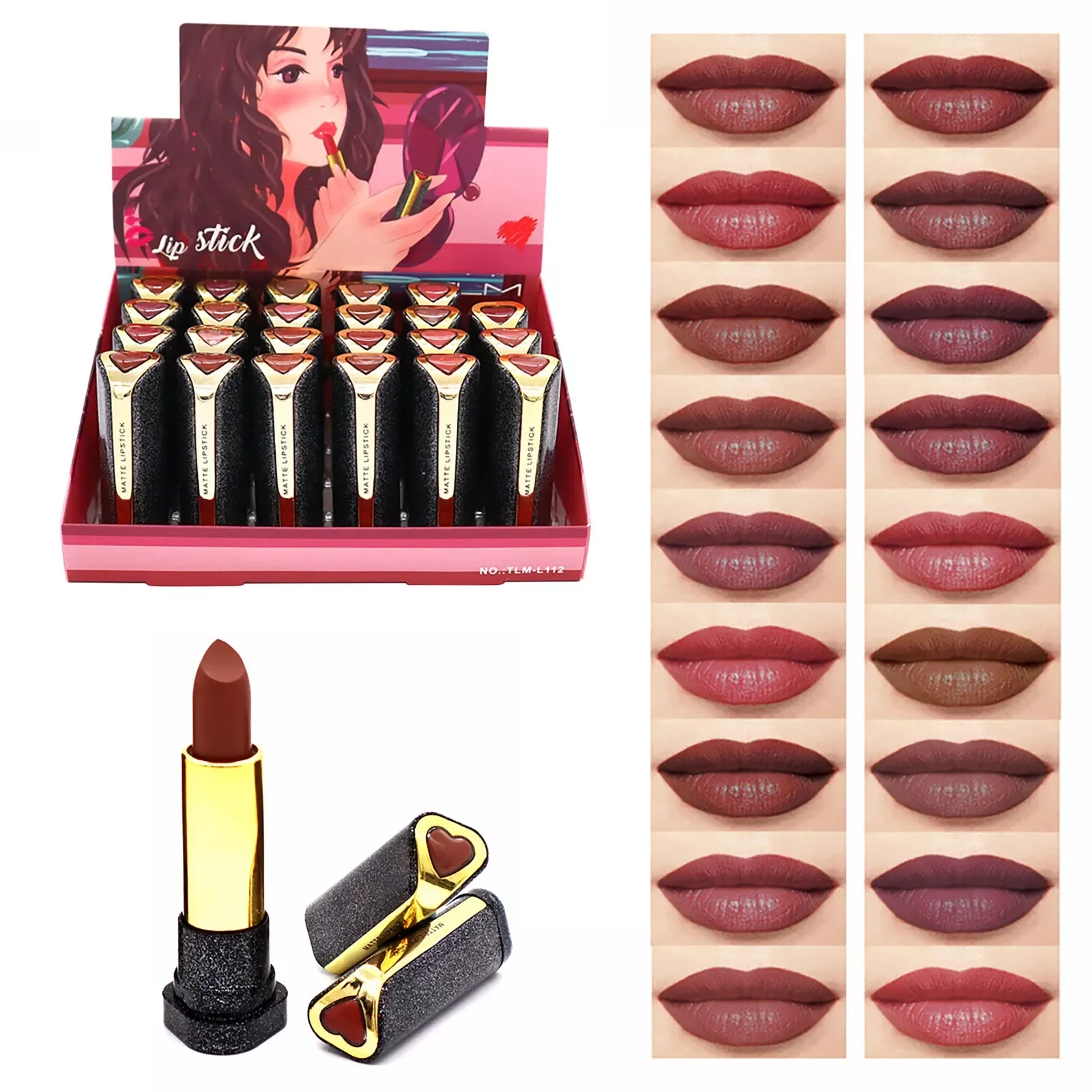 

NEW2023 Lip Pumper Plumper Fashionable Lipstick Durable Portable High Moisturizing Lipstick Suit 24 Lipsticks Ringleader Lip Glo