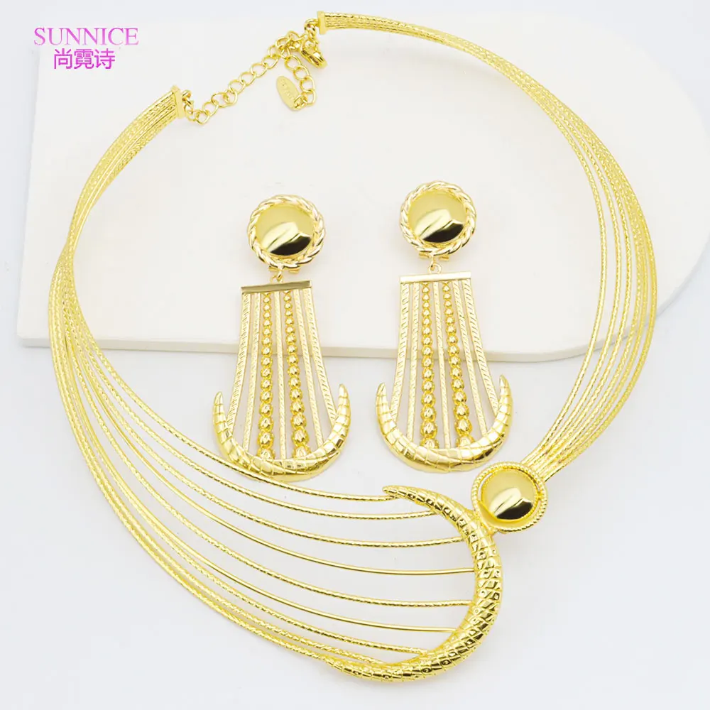 Роскошные наборы ювелирных изделий из Дубая с покрытием 18-каратного золота для