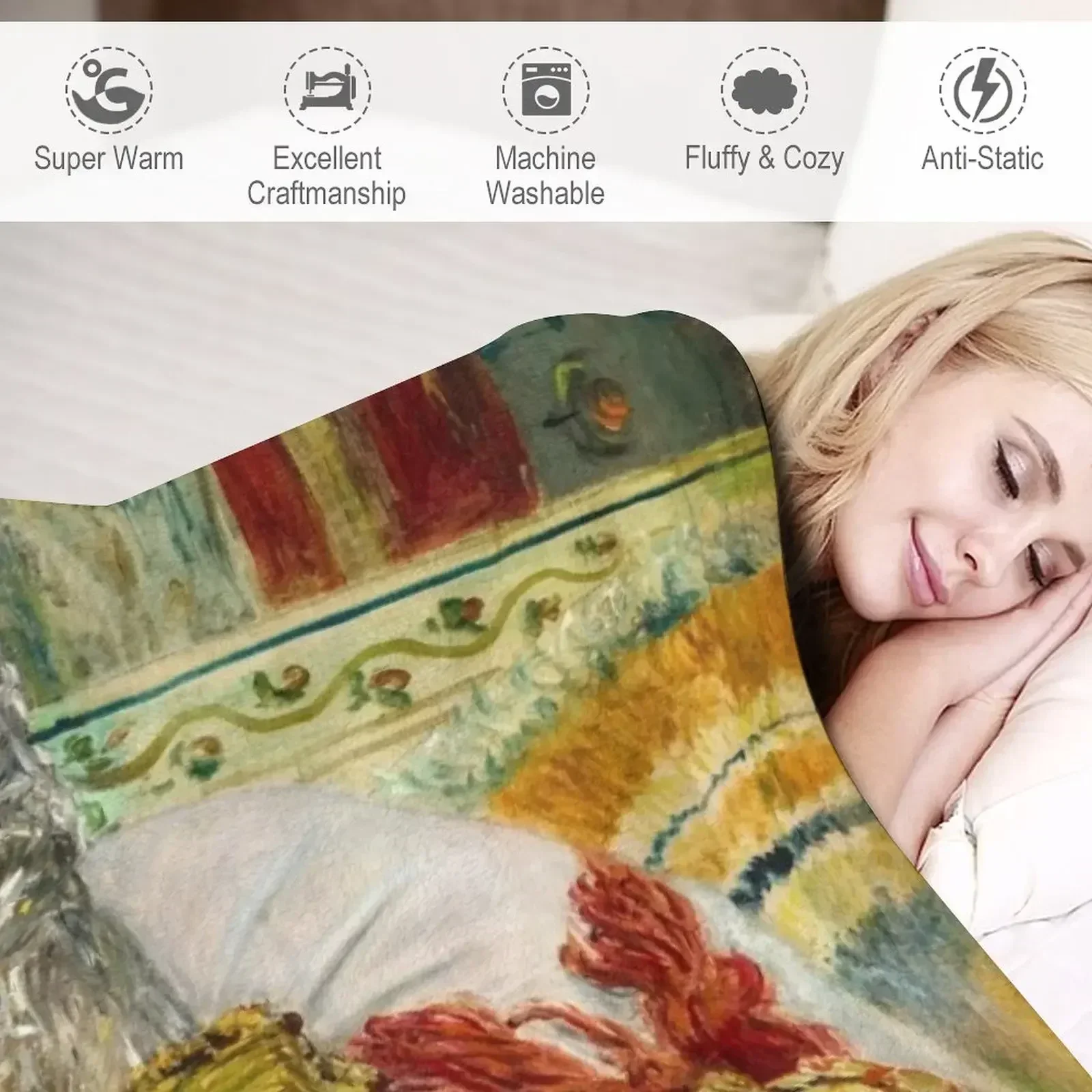 Auguste Renoir - Одеяло Odalisque теплые походные одеяла украшения для диванов мягкие