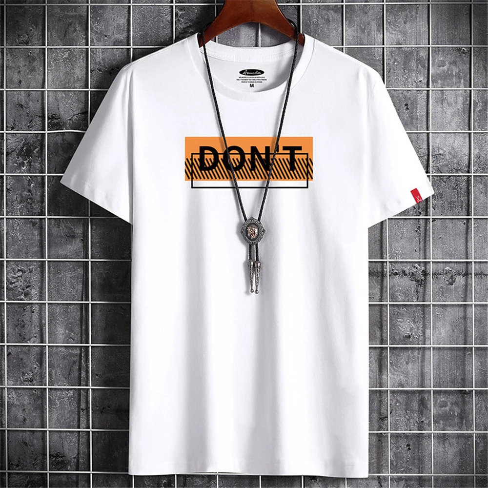 

O-Neck BOY T SHIRT Letter Summer Men's T Shirt Cotton Tee TShirts Men Casual T-shirt Simple Print Short Sleeve Man T shirt Tops