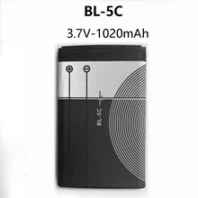 BL 5C BL5C BL-5C 3.7V Lithium Polymer Phone Battery For Nokia 1100 1110 1200 1208 1280 2600 2700 3100 3110 5130 6230 1600