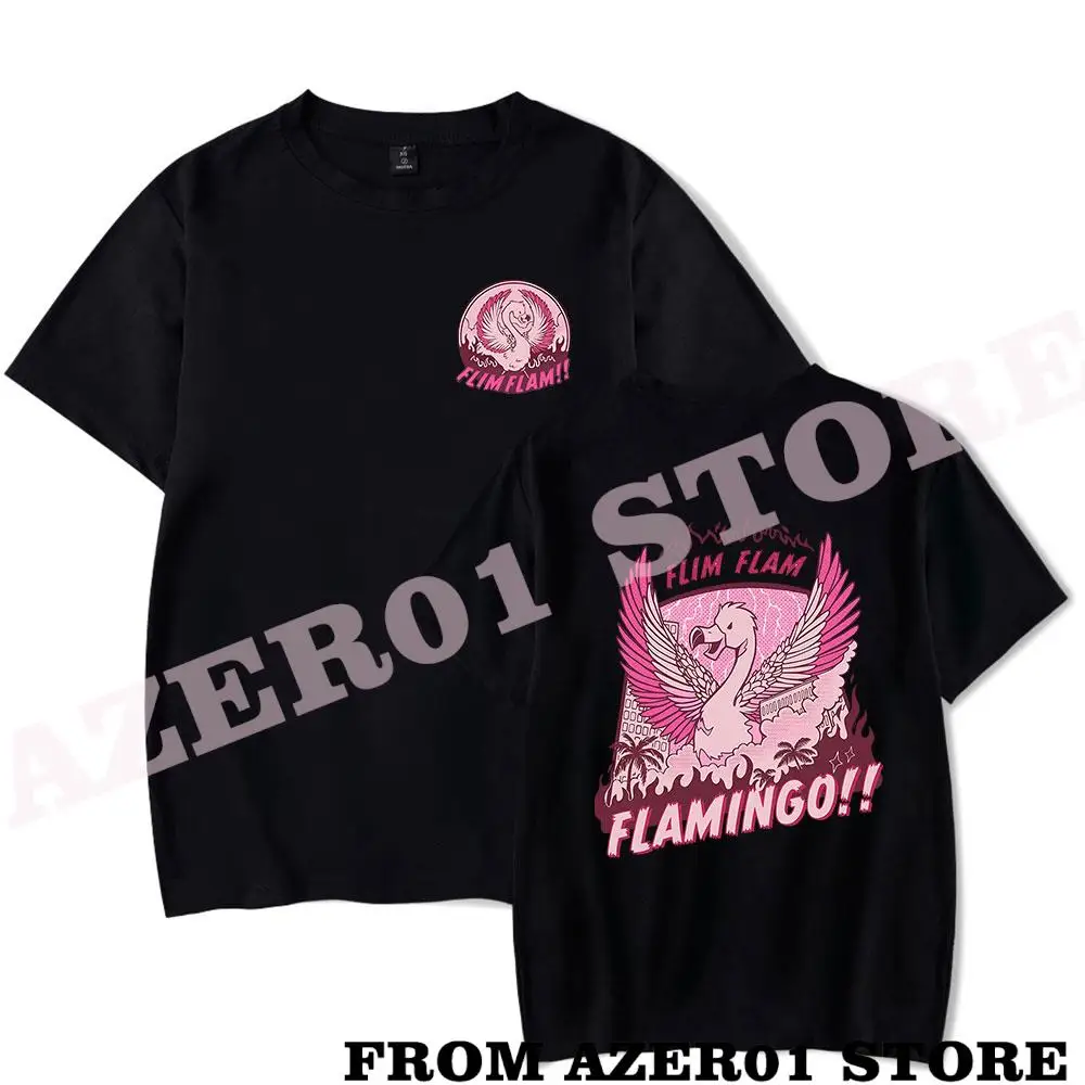 Flamingo FLIM FLAM GOD-ZILLA  Merch Print Summer Holiday Street Men/Women Casual Kawaii HIP HOP Streetwear T-shirt