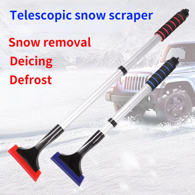 

Extendable Snow Scraper,Eva Foam Comfort Grip on Aluminum Handle,Telescopic Auto Ice Scraper Snow Brush,Car Truck SUV Windshield
