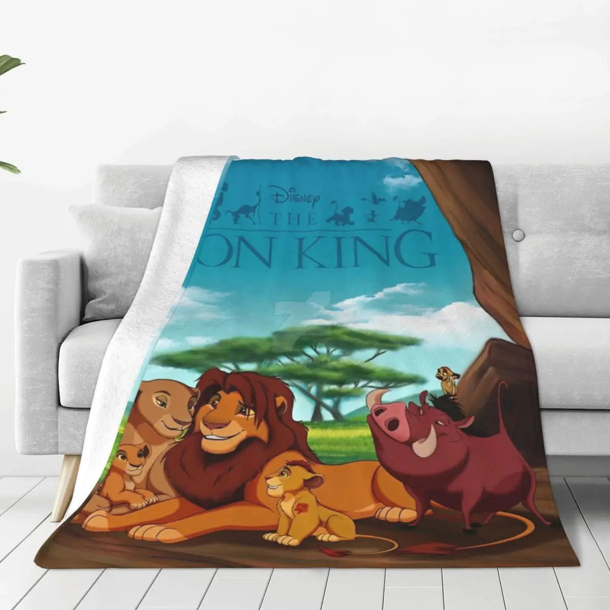 Мультяшное одеяло Король Лев Фланелевое постельное белье для путешествий офиса