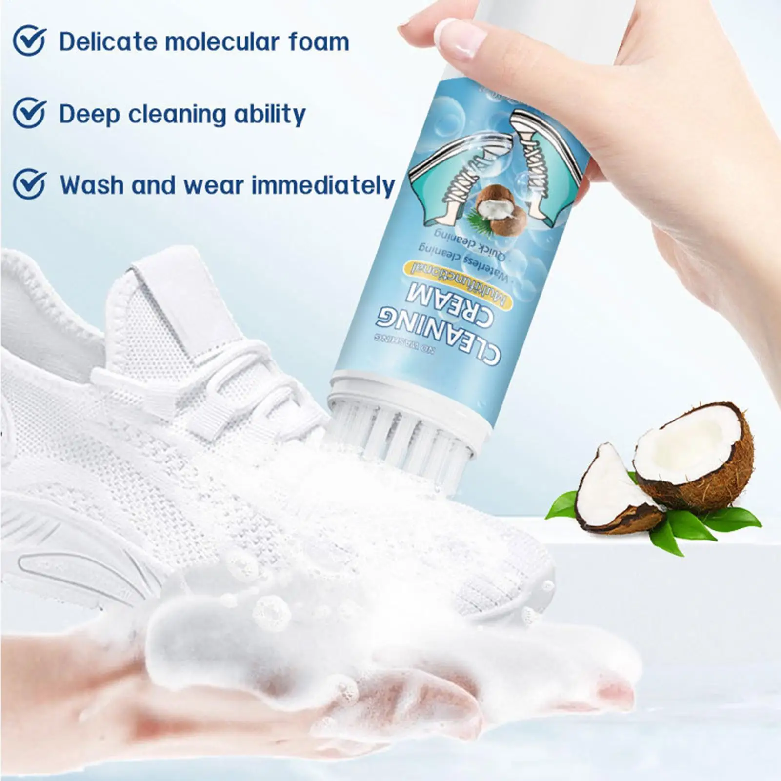 Фото Пенка для глубокой очистки обуви Canvas Shoe Cleaner 60 мл, осветляющая, безводная, для кроссовок, теннисной обуви, ткани и кожи №3