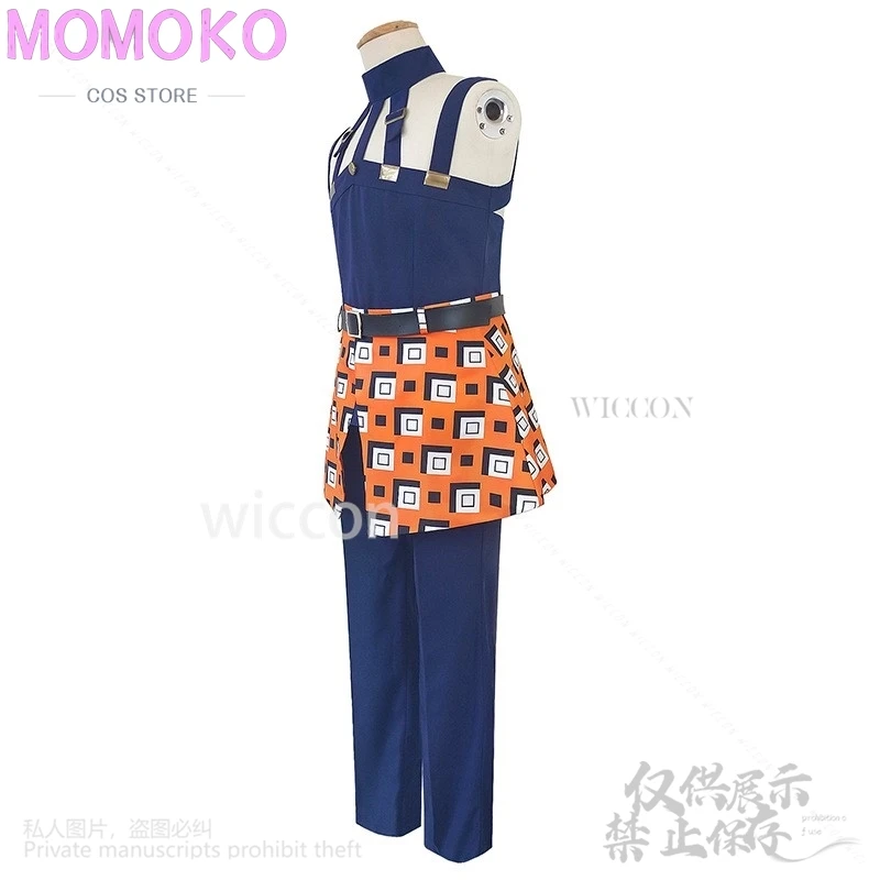 Аниме Jooj Adventuree Косплей Костюм Ghirga Narancia Топ Брюки Фартук Полный комплект Костюмы