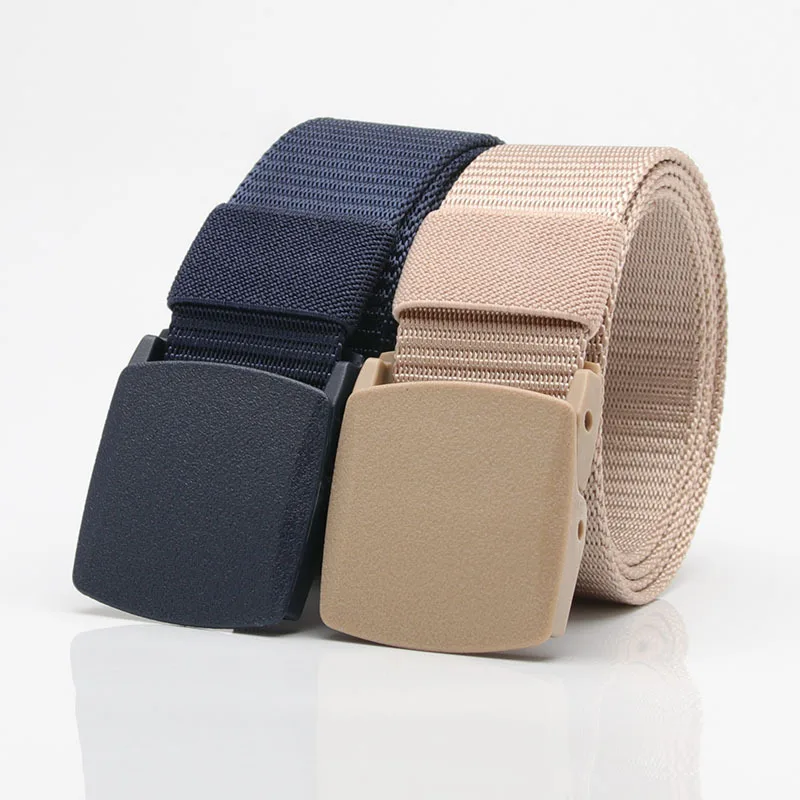 

Canvas belt, young men and women belt buckle outdoor leisure belt automatically