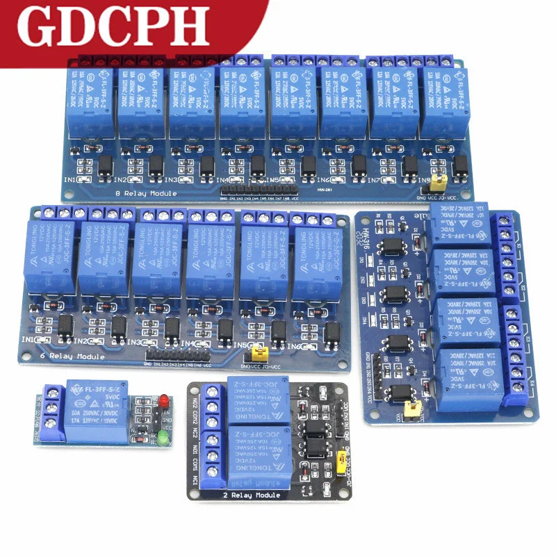 

Релейный модуль GDCPH 5 в 12 В 24 В с оптроном, релейный выход 1 2 4 6 8, релейный модуль для Arduino