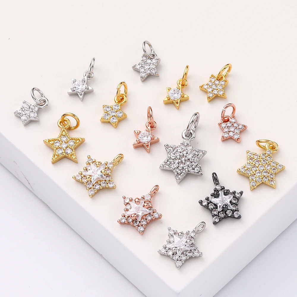 Star Pendant Charms for Jewelry Making Moon Charm Designer Necklace Earrings Bracelet Make Copper |