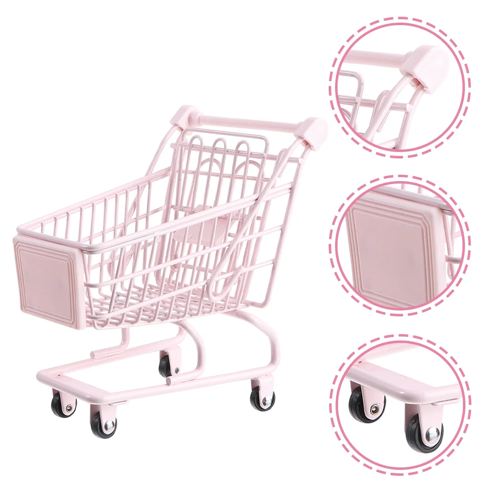 

Shopping Cart Supermarket Storage Toy Desk Small Mini Kids Truck Iron Trolley Miniature Student Toys Eggs