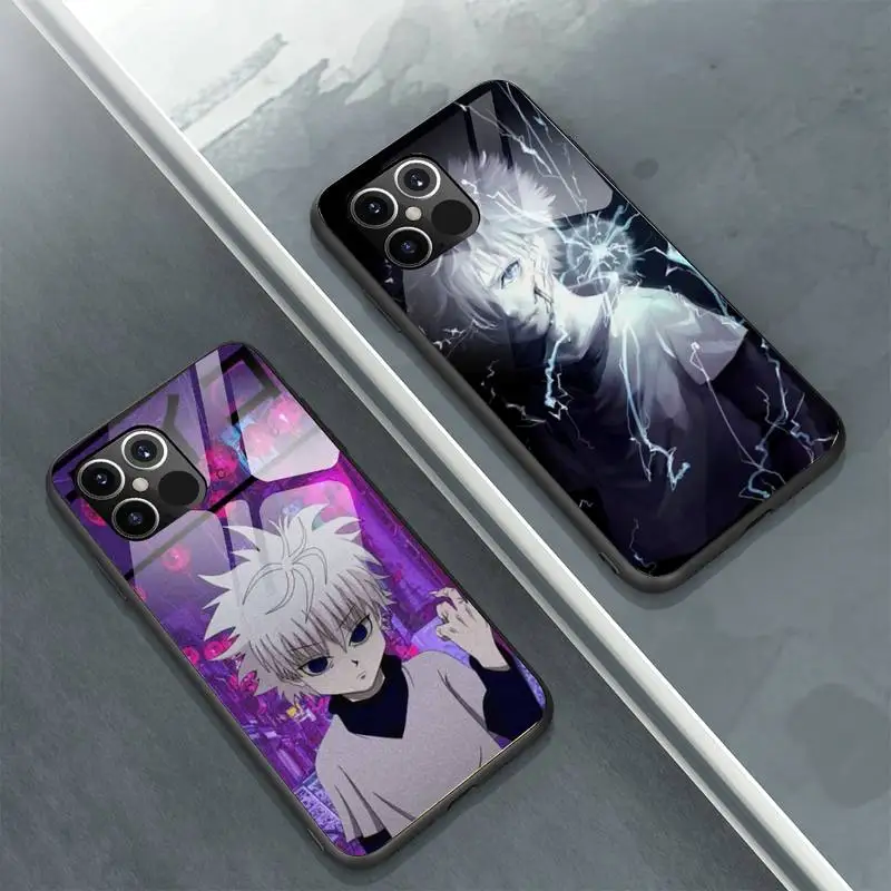 

Anime Hunter X Hunter Killua Phone Case Tempered glass For iphone 6 6S 7 8 plus X XS XR 11 12 mini PRO MAX