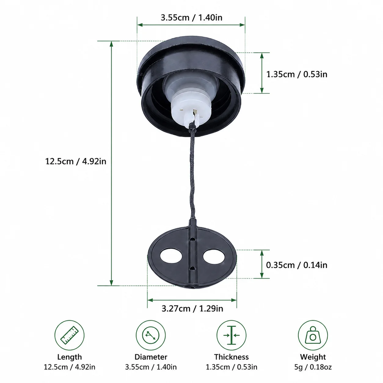 Комплект из 4 колпачков топливного бака для Stihl FS62, FS66, FS38Z, FS45, FS46, FS48, FS52, FS55, FS62R, FS66R, FS80R, замена 4128-350-0505, запчасти для триммеров (art.: 3920db12dbcc7) - 3920db12dbcc7