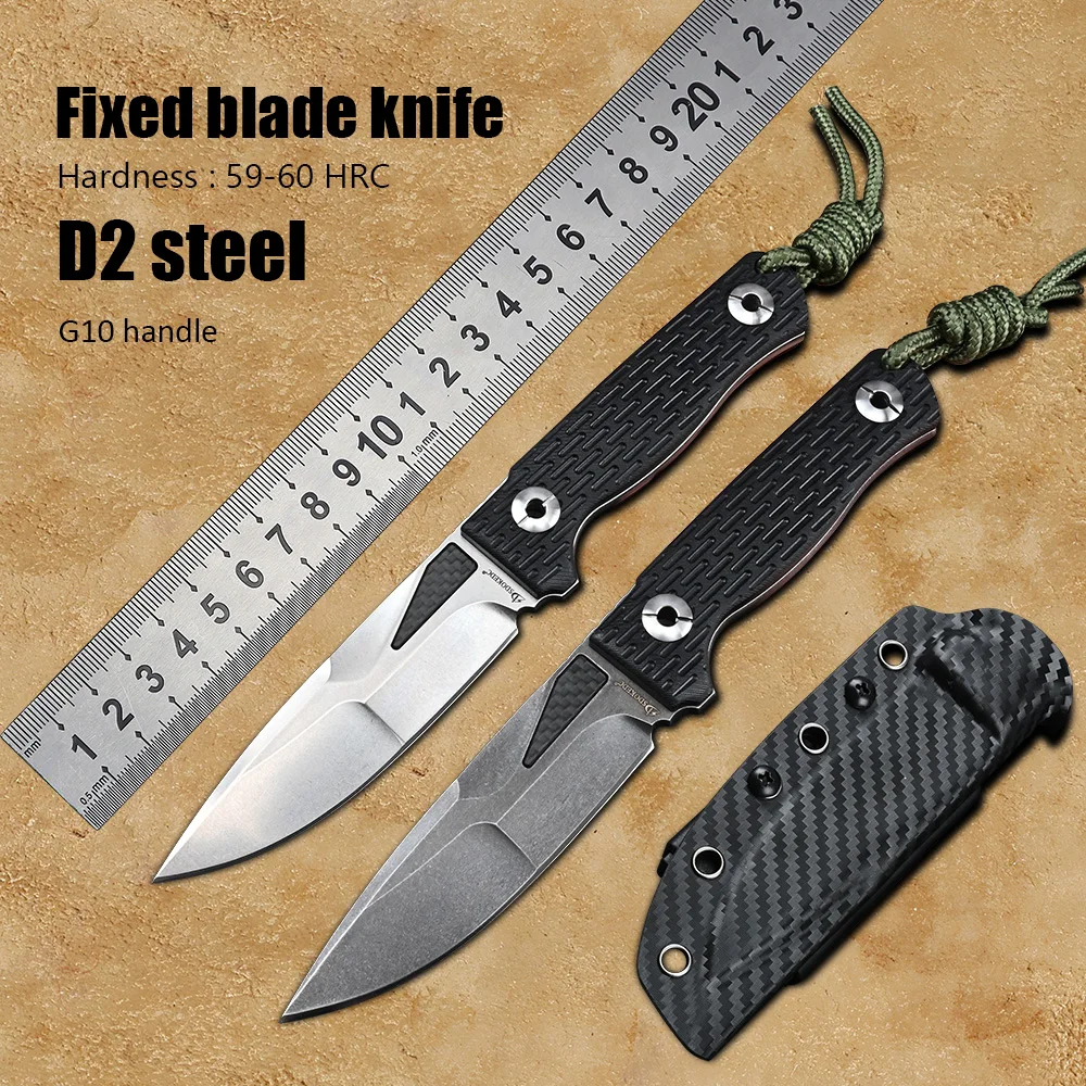 

D2 Steel Camping Self Defense Knives Utility Fixed Blade Knife Tactical Military Outdoor Survival Hunting Knife