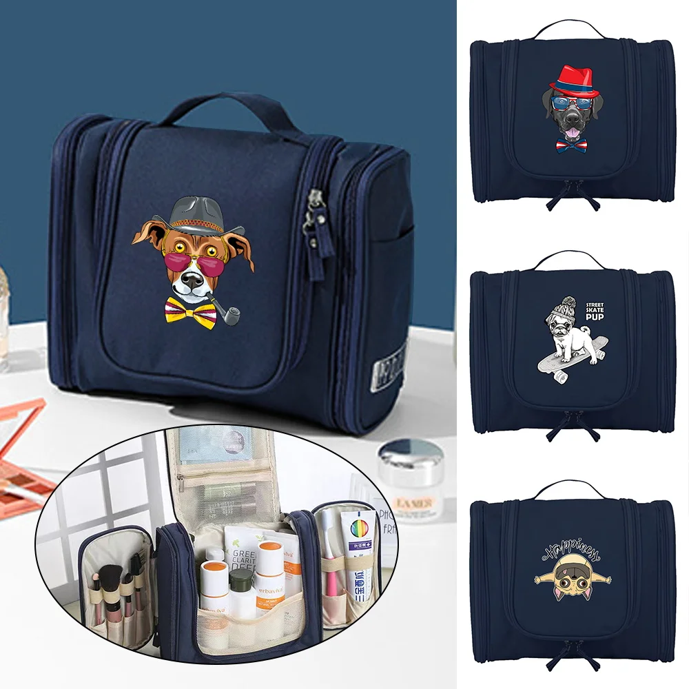 

Washing Toiletry Kits Storage Bags Unisex Cosmetic Bag Hanging Travel Make up Organizer Bag Dog Pattern Women Travel Makeup Bags