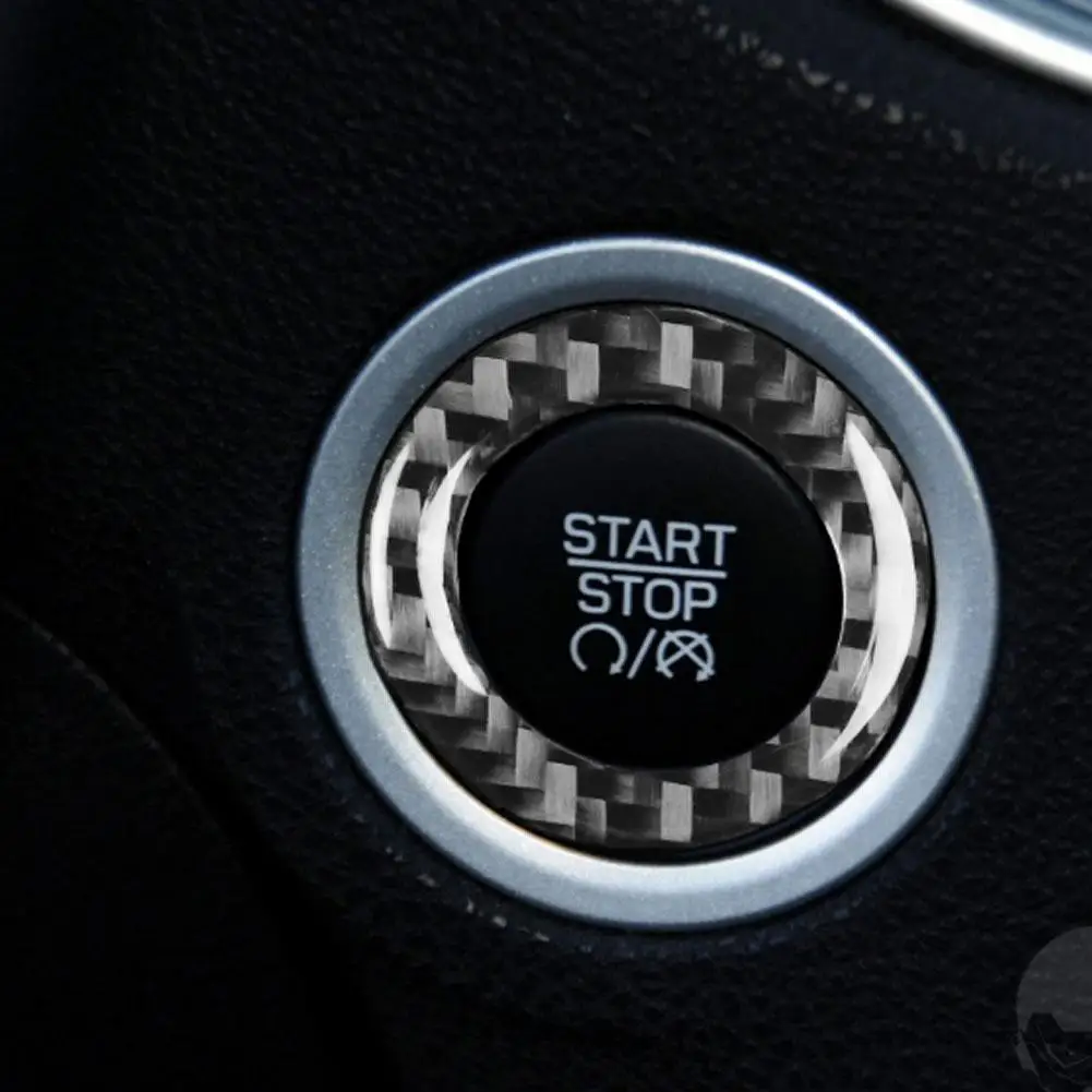 

Car Ignition Switch Decorative Sticker Carbon Fiber Pattern Decals Trim Accessories Compatible For Challenger