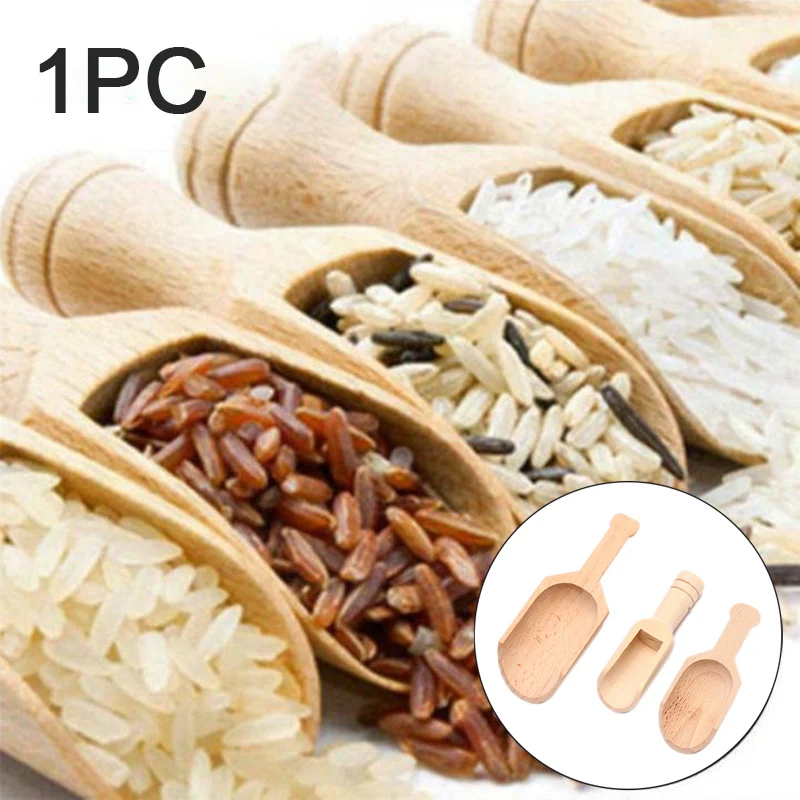 

1pcs Mini Wooden Scoops Bath Salt Spoon Candy Flour Spoon Scoops Kitchen Utensils