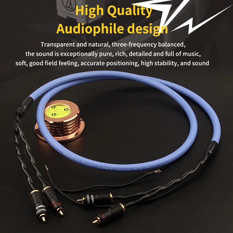 Посеребренный LP кабель тонарма запись аудио RCA фонограф заземление провод -