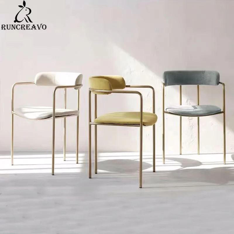 

Nordic Modern Home Living Room Dining Room Negotiation Chair Leisure Wrought Iron Backrest Armchair Cafe Hotel Furniture 300lbs