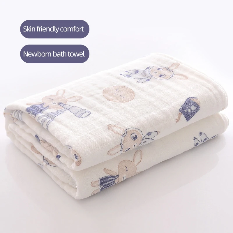 Muslin Quilt 6-layer Gauze Blanket Swaddle Baby Burp Throw Blanket Baby Gift Super Soft Bath Towel 110x110cm