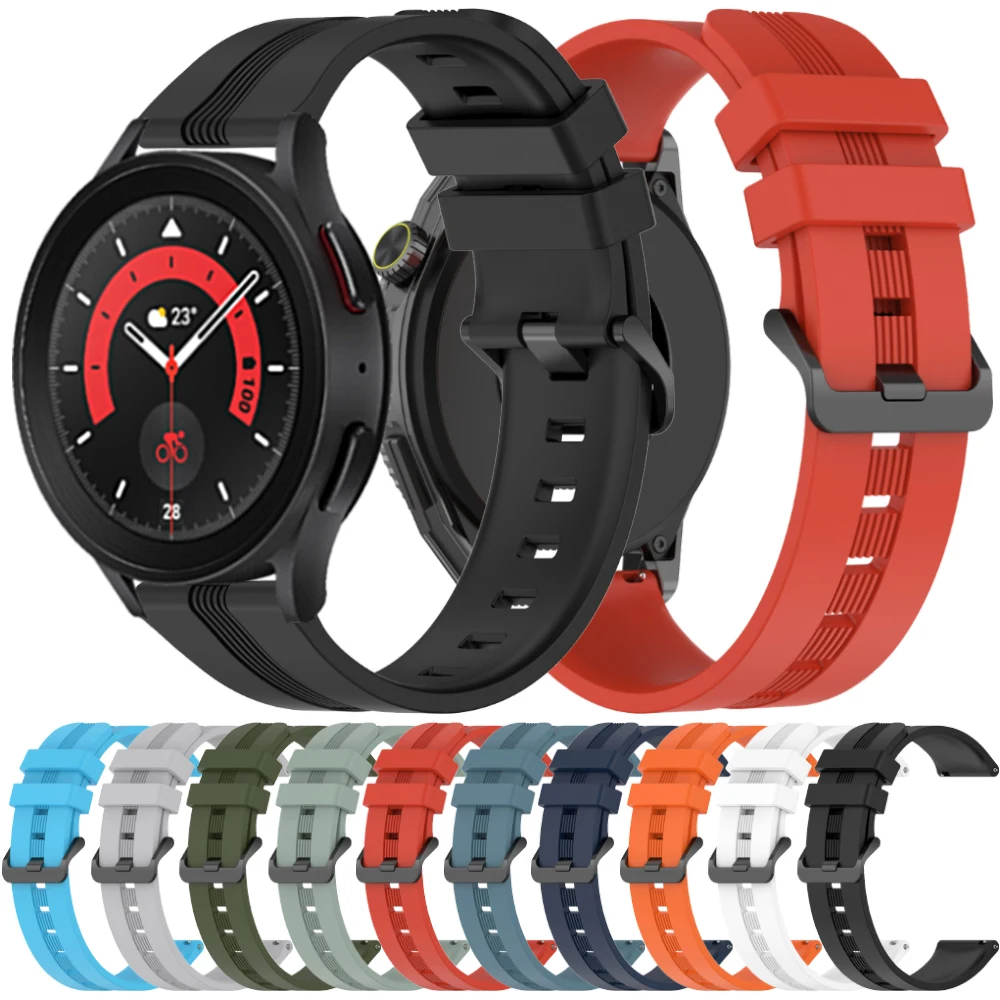 

Silicone Strap For Samsung Galaxy Watch 5 Pro 45mm 44mm 40mm Watch4 Classic 46/42mm S3 S2 Active2 20mm 22mm Sports Band Bracelet