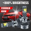 120000LM H7 H11 LED Headlight 480W High Power H1 H4 H8 H9 HB4 HB3 9005 9006 9012 Turbo Lamp 4575 CSP Chips 6000K White Car Light 1
