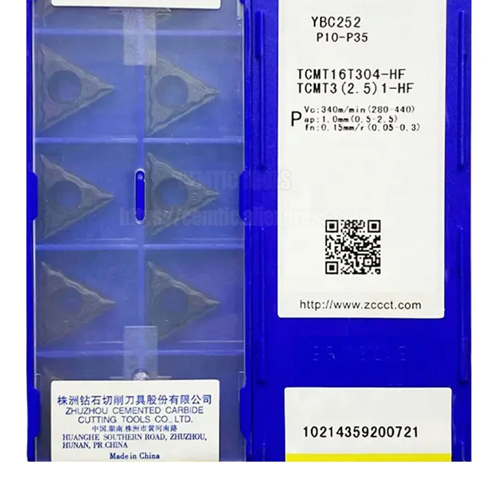 

Hot Sale ZCC CNC Alloy Blade YBC252 TCMT16T304-HF
