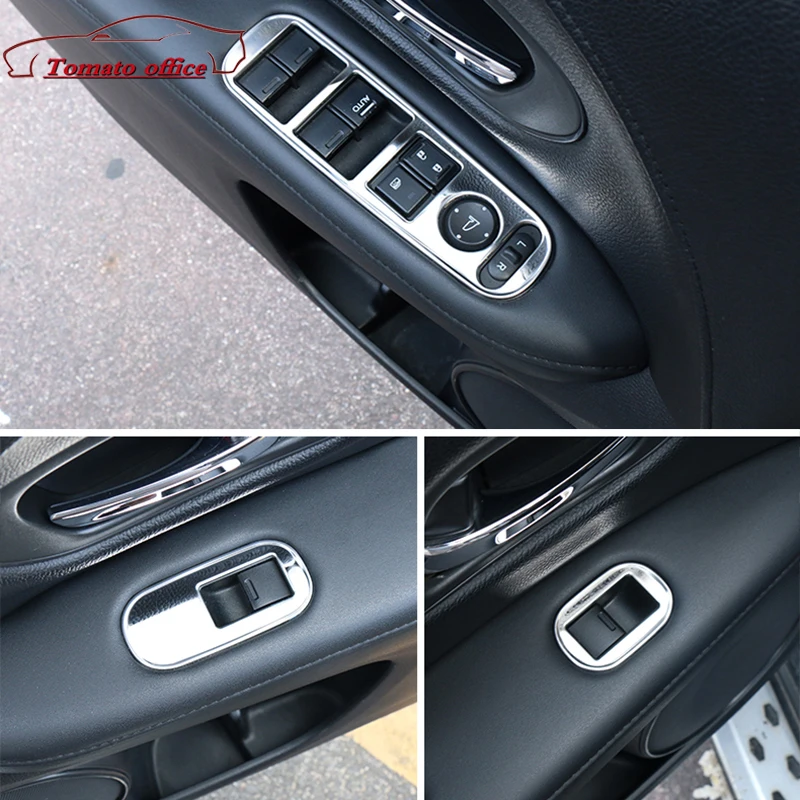 

Stainless Steel For Honda HR-V HRV Vezel 2014 2015 2016 2017 Car Interior Window Lifter Panel Sticker Cover Trim Accessorie 4pcs