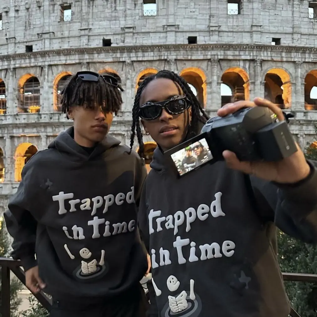 

High Street CPFM CHO "Hip Hop Kid" Foam 3D Printed Velvet Hoodie Winter