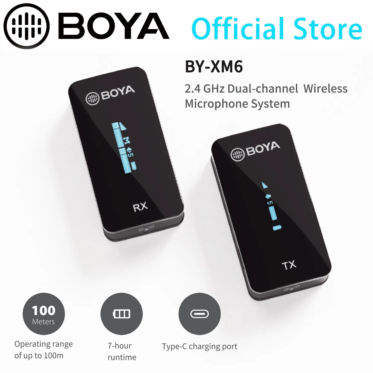 

BOYA BY-XM6 S1 Condenser Wireless Lavalier Microphone for PC Mobile Phone Android YouTube Recording Streaming Lapel Microphone