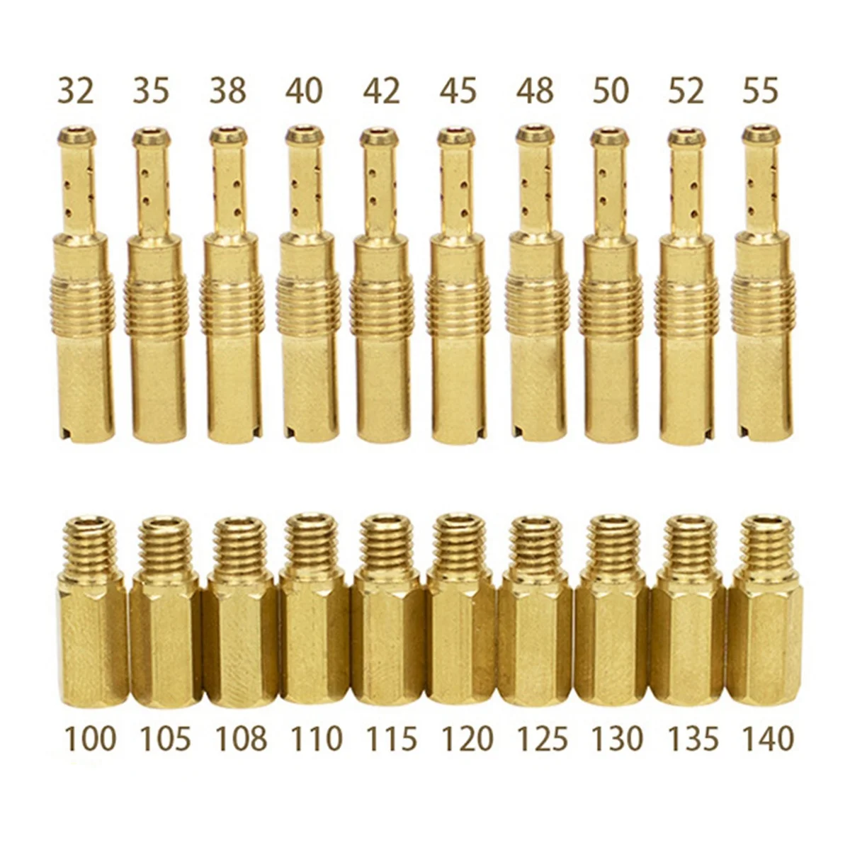 Для карбюратора 30 шт. основной + 10 набор медленных/пилотных жиклеров 120 125 130 135 140 32