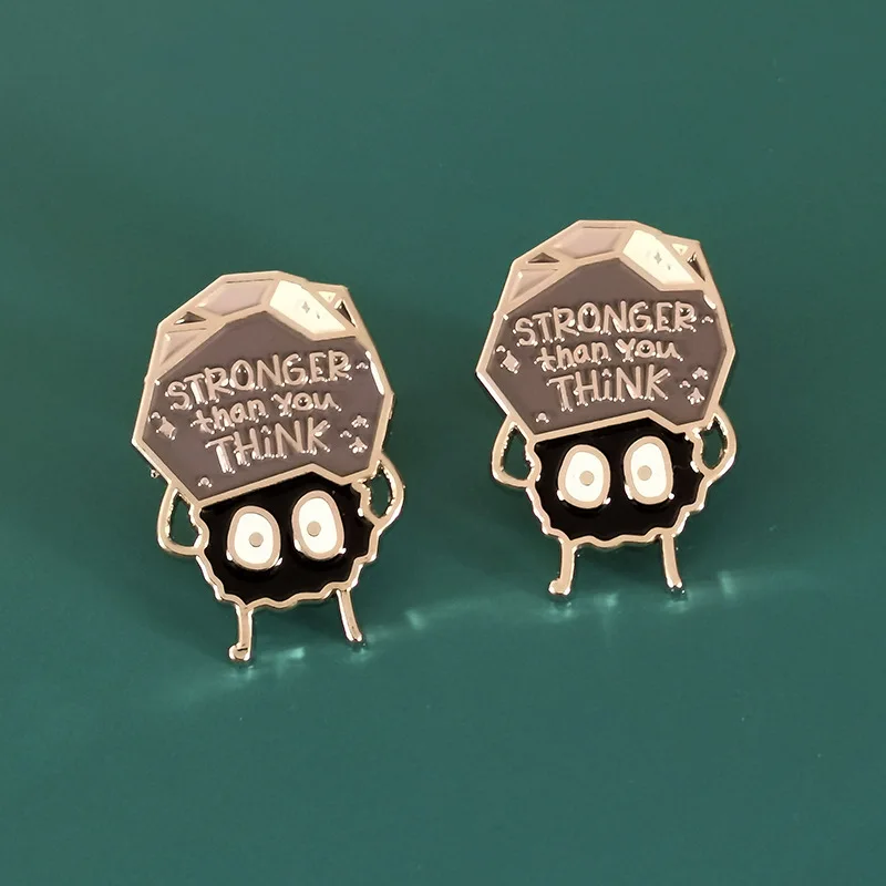 

XM-funny My Neighbor Totoro Dust Elf "More Powerful Than You Think" Brooch Anime Accessories