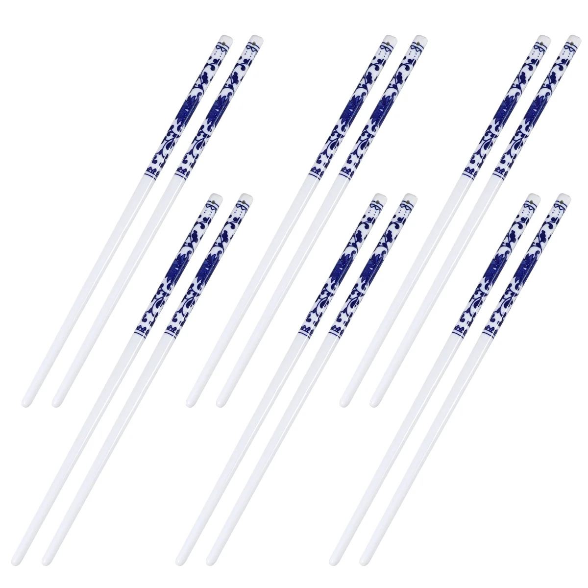 

10 Pairs Blue and White Porcelain Chopsticks Ceramic Long Chopsticks Chinese Style Tableware for Home Restaurant