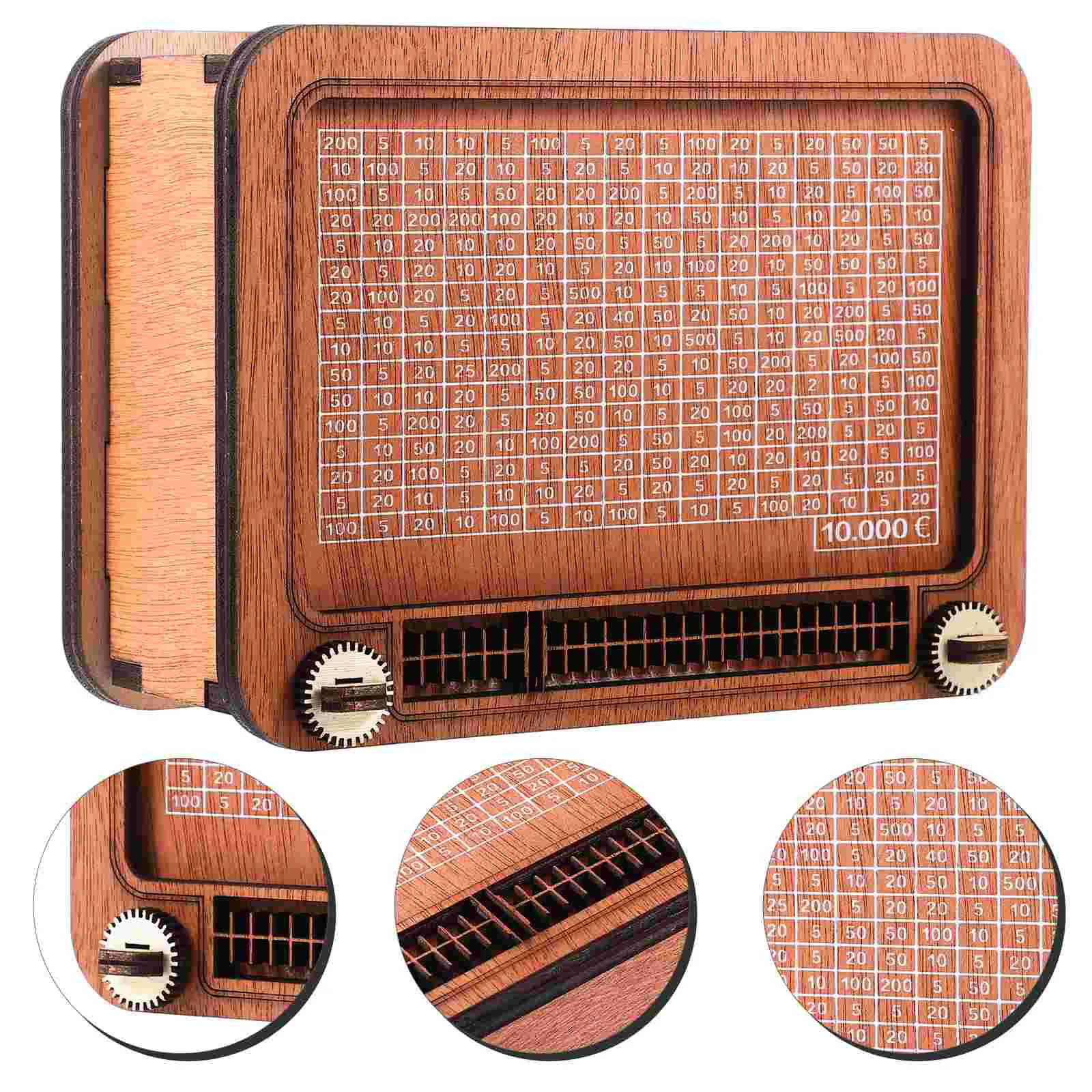 Деревянная копилка со счетчиком детские подарочные поделки (тип радио) монеты