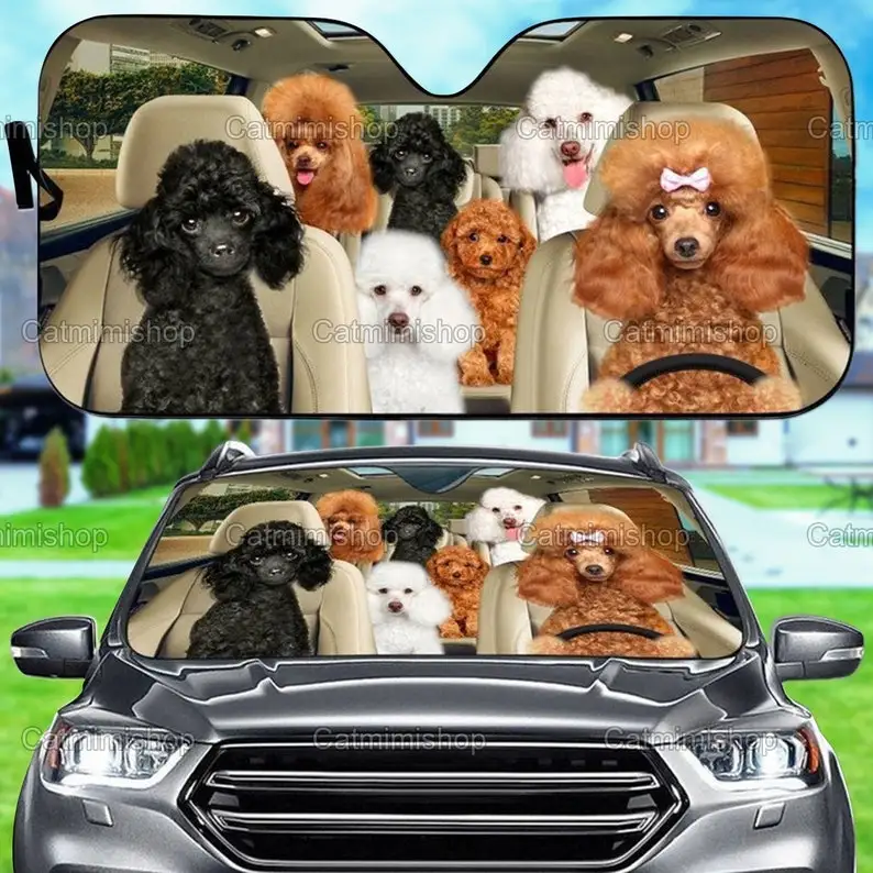Parasole Per Auto Barboncino, Parasole Per Auto Barboncino, Decorazioni Per Barboncino, Parabrezza Per Auto Barboncino, Decorazione Per Auto, Amante D