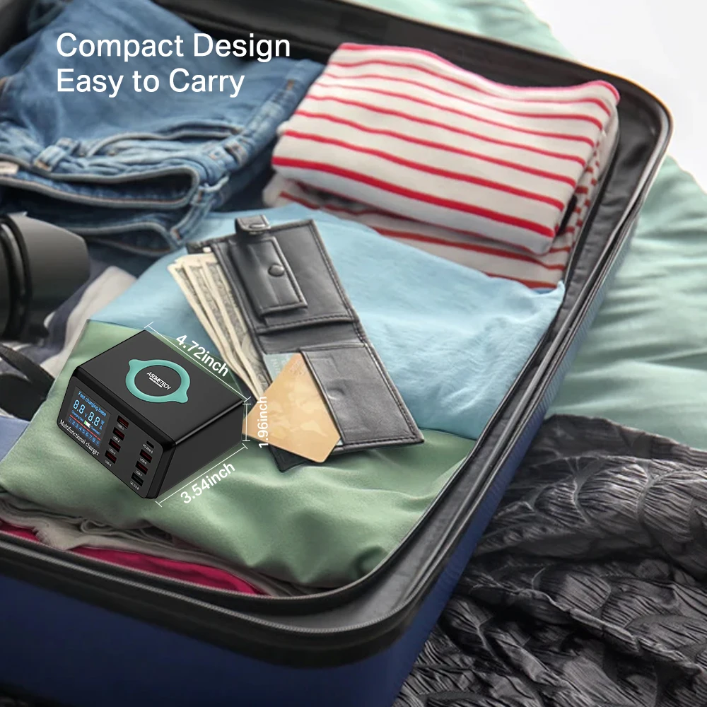 100w multi usb charger hub pd quick charge 3 0 qi wireless charger 8 usb ports fast charging station for iphone samsung huawei free global shipping