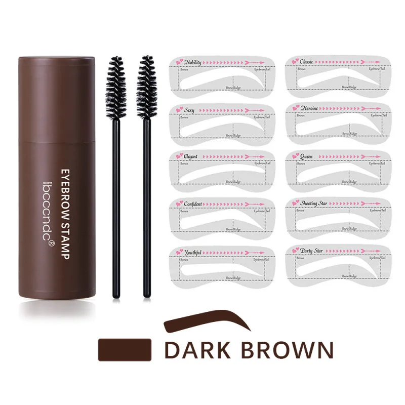 Brow Stamp Shaping Kit One Step Shape Eyebrow Lazy Quick Draw Waterproof Long Lasting Natural Eyebrow Powder With Brushes Set