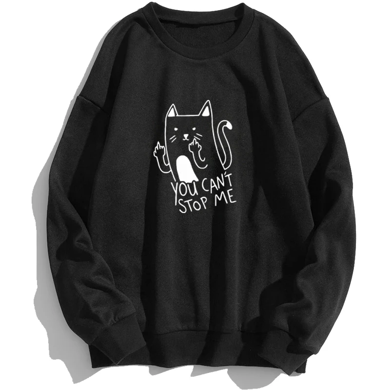 

You Can't Stop Me Funny Cat Animal Sweatshirts Men Hoodie Hoodies Sweatshirt Trapstar Crewneck Spring Autumn Pullovers Jumper