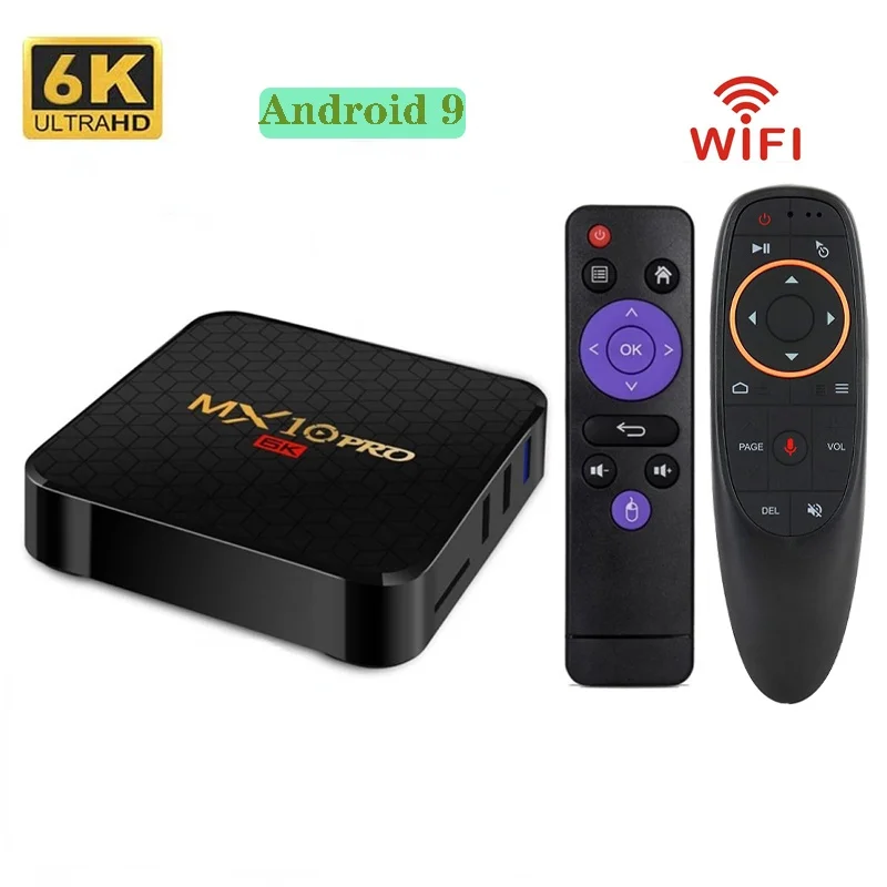 

Android 9.0 ТВ-приставка MX10 PRO 4 Гб 64 Гб 6K видеоплеер Allwinner H6 четырехъядерный USB 3,0 wifi медиа ТВ-приставка