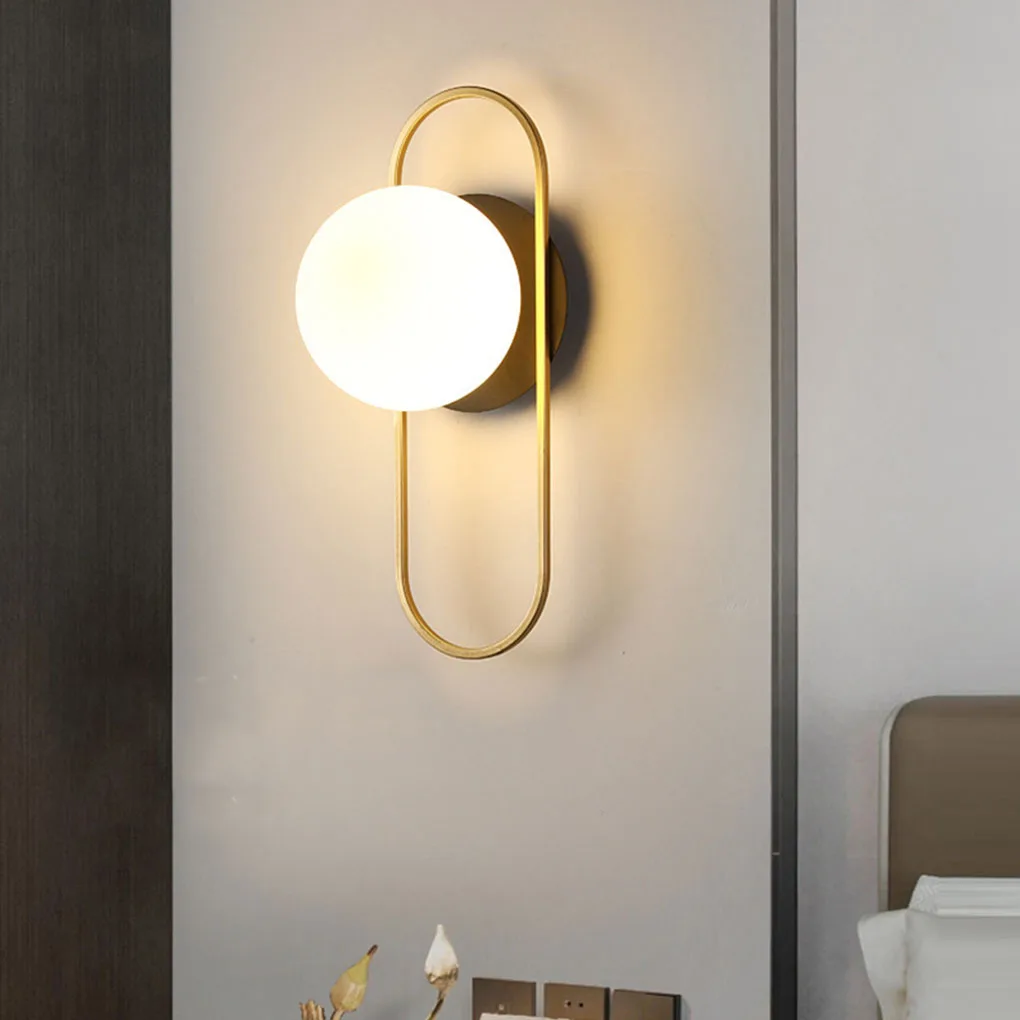 

Glass Ball LED Wall Hanging Night Light with Lampshade Decorative Modern Style Lamp Bedside Corridor for Bedroom
