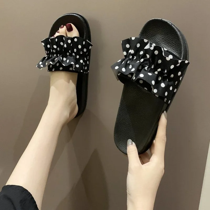 

2022new slipperswomen's bow flat soft non-slip beach slipperswomen's shoes girls shoes flip-flopswomen's light andwear-resistant